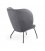 Sillón tapizado en terciopelo gris con patas metálicas en negro BUTTERFLY