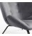 Sillón tapizado en terciopelo gris con patas metálicas en negro BUTTERFLY