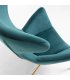 Sillón tapizado en terciopelo verde con patas metálicas en dorado BOGART