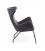 Sillón tapizado en terciopelo gris oscuro con patas metálicas en negro BOGART