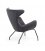 Sillón tapizado en terciopelo gris oscuro con patas metálicas en negro BOGART