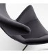 Sillón tapizado en terciopelo gris oscuro con patas metálicas en negro BOGART