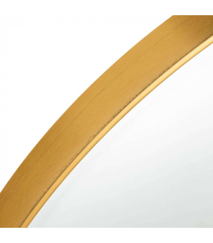 espejo circular con marco dorado