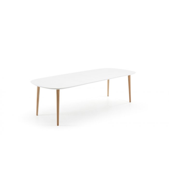 Mesa de comedor extensible con sobre blanco Mesa de comedor extensible con sobre blanco