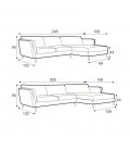 Sofá desenfundable con chaise longue NOVA (varias dimensiones y tapizados)