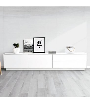 Mueble TV con zócalo o patas NORWAY 200cm con 2 puertas, 1 cajones (varios acabados)