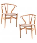 Pack de 2 sillas de madera en color natural ANEA
