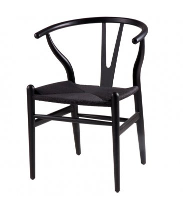 Pack de 2 sillas de madera en color negro ANEA