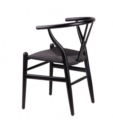 Pack de 2 sillas de madera en color negro ANEA