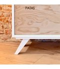 Aparador con patas o zócalo AKER con 1 cajón y 2 puertas (varios acabados)