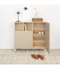 Zapatero con 2 puertas, 5 baldas y 2 huecos ZIGGY (varios acabados)