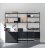 Estantería STRING de 3 módulos con 1 mesa plegable y 2 cajoneras en negro.