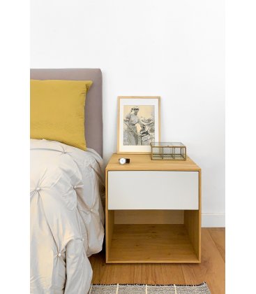 Mesita de noche personalizable con 1 cajón FLAM (varios acabados)