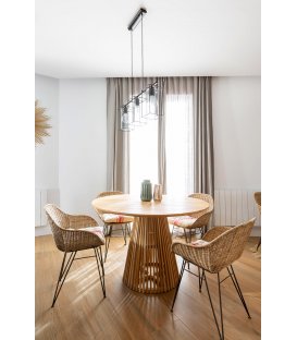 Mesa de comedor redonda de madera maciza de teca RUNA 2