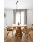 Mesa de comedor redonda de madera maciza de teca RUNA
