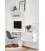 Estantería STRING de 2 módulos con 1 escritorio y 1 cabinet en blanco.