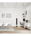 Estantería STRING de 2 módulos con 1 escritorio y 1 cabinet en blanco.
