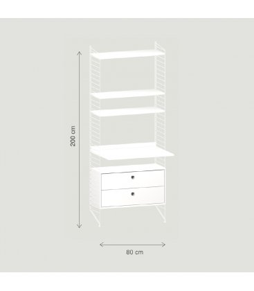 Estantería STRING de 1 módulo con 1 escritorio...