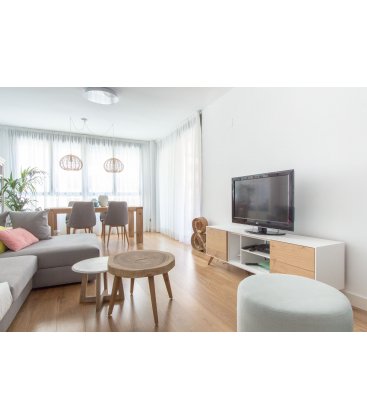 Mueble TV con patas NORWAY 160cm con 1 puerta, 2 cajones y 3 huecos (varios acabados)
