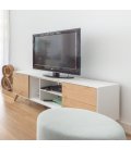 Mueble TV con patas NORWAY 160cm con 1 puerta, 2 cajones y 3 huecos (varios acabados)
