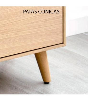 Aparador con patas o zócalo NORWAY con 2 puertas y 2 cajones (varios tamaños y acabados)