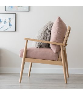 Sillón tapizado con estructura de madera maciza roble... 2