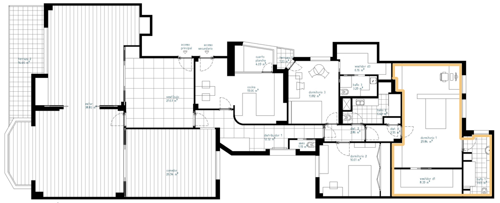 REFORMAS DE DISEÑO_REFORMA INTEGRAL EN EL BARRIO DE SALAMANCA_PROYECTO DE DISTRIBUCIÓN_ANTES Y DESPUÉS_DORMITORIO PRINCIPAL REFORMAS DE DISEÑO_REFORMA INTEGRAL EN EL BARRIO DE SALAMANCA_PROYECTO DE DISTRIBUCIÓN_ANTES Y DESPUÉS_DORMITORIO PRINCIPAL