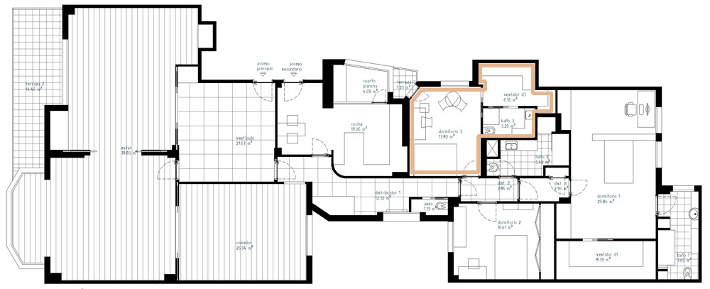 Ejemplo De Proyecto De Reforma Integral En El Barrio De Salamanca Parte Iv Dormitorio Con Vestidor Y Bano En Suite R De Room Interiorismo Y Decoracion Madrid Tienda Online De