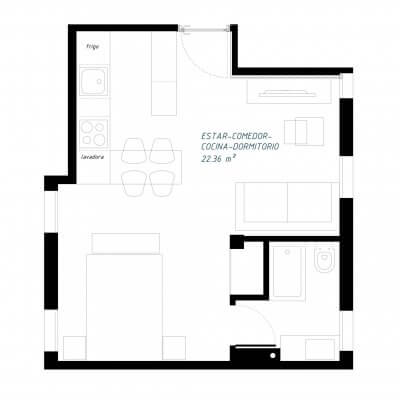 R DE ROOM-proyecto de reforma de vivienda en Chamberí I (Madrid)
