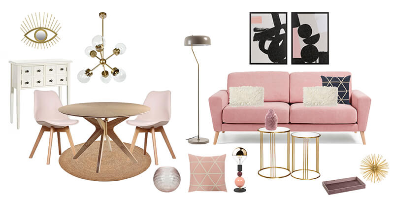 Ambiente interiorismo rosa millennial by R de Room