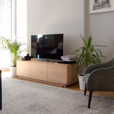 Proyecto de interiorismo en Luchana (Madrid) por R de Room. Diseño de estar-comedor.
