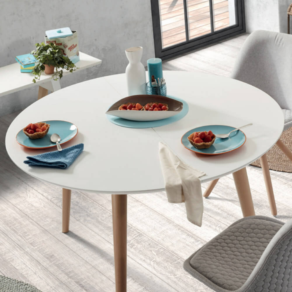 ¿Cómo elegir bien una mesa de comedor? Modelo circular extensible HILLS.