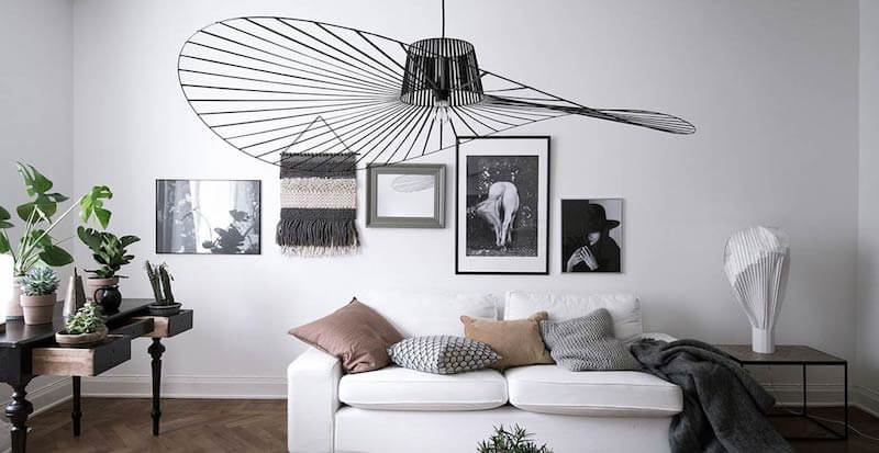 R DE ROOM lámpara de techo suspendida vértigo en color negro, diseño de Constance Guisset para Petite Friture. 