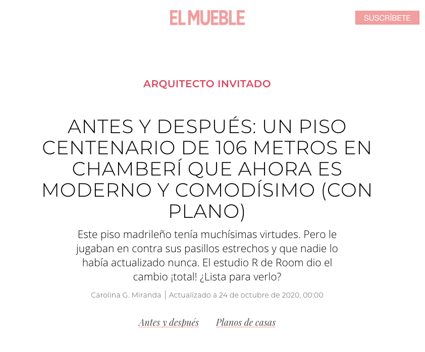 Publicación del proyecto ÁLVAREZ DE CASTRO en la revista EL MUEBLE.