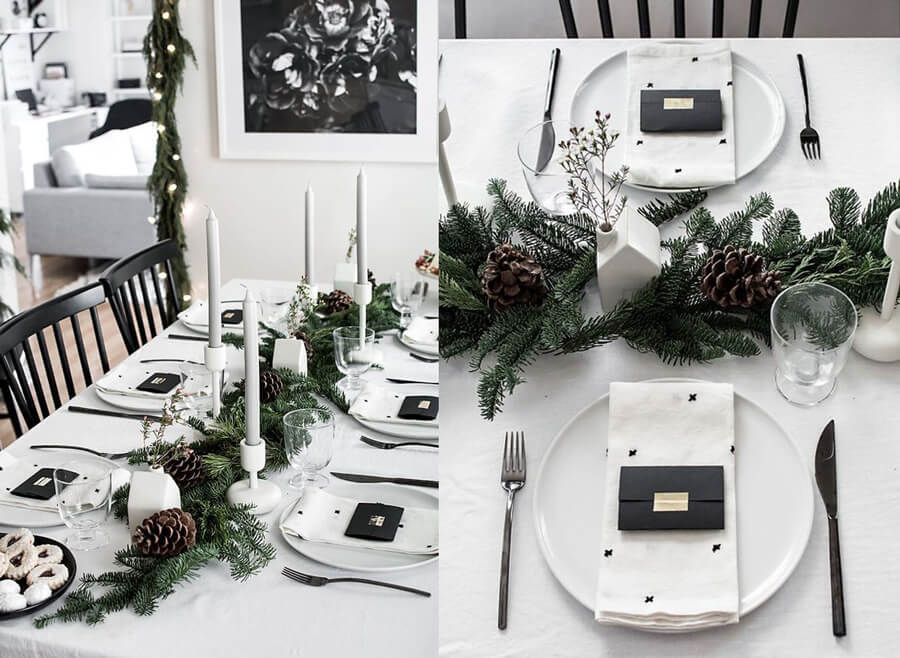 Ideas para decorar una mesa de Navidad de estilo moderno y toque "scandi"