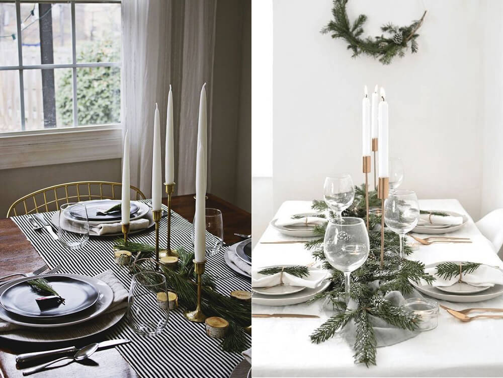 Ideas para decorar una mesa de Navidad de estilo moderno y toque "scandi"