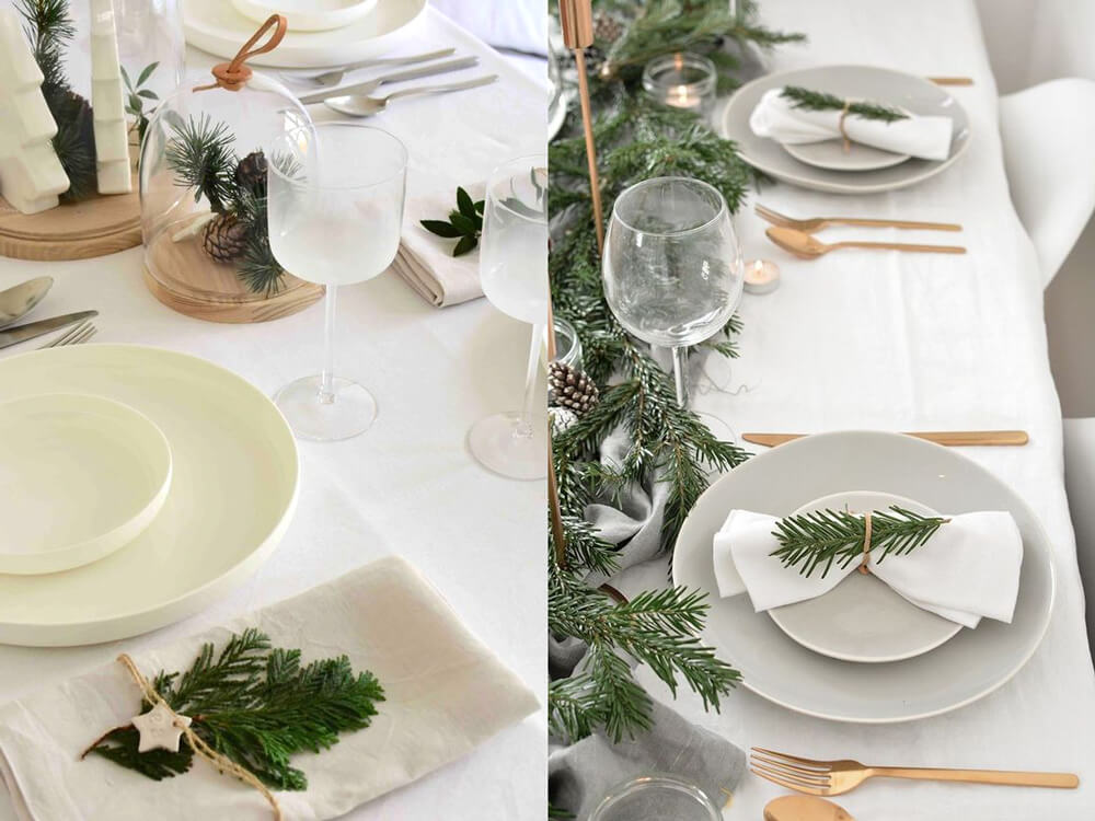 Ideas para decorar una mesa de Navidad de estilo moderno y toque "scandi"