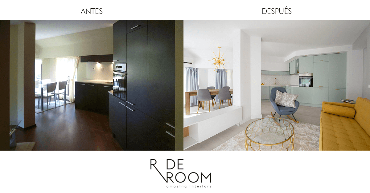 Antes y después vivienda Sofía. Proyecto de R de Room.