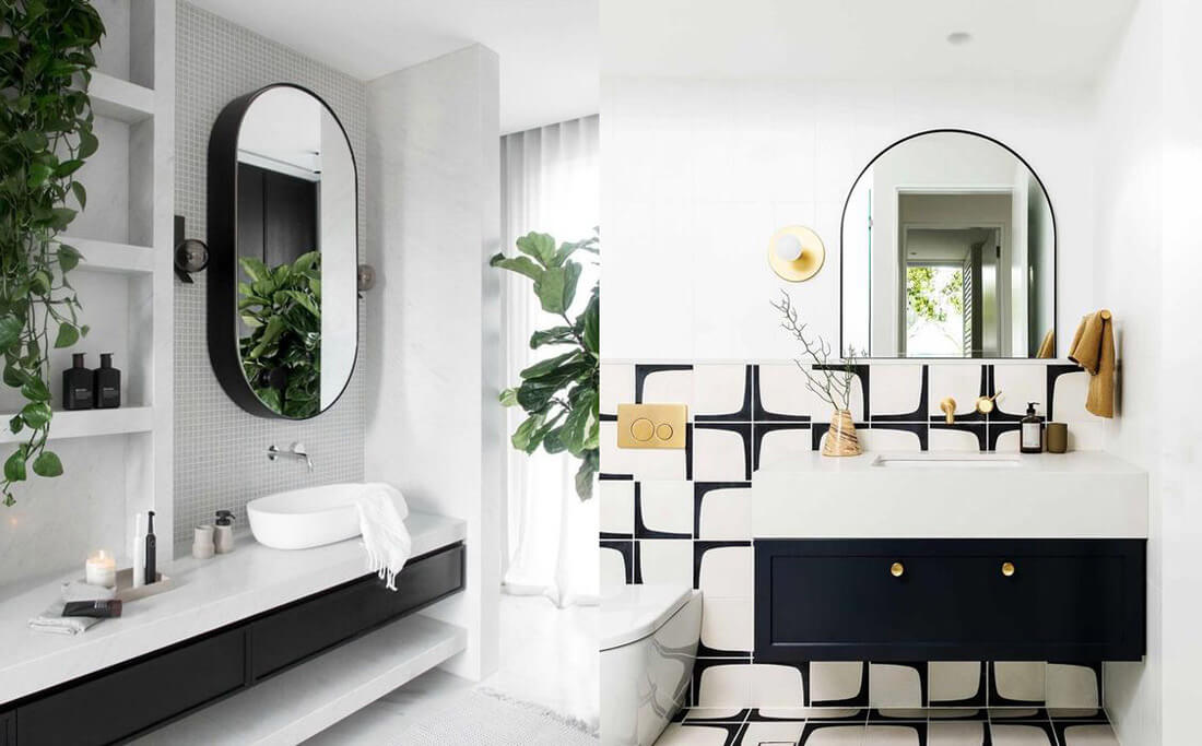 9 tendencias para baños en 2021: blanco y negro.